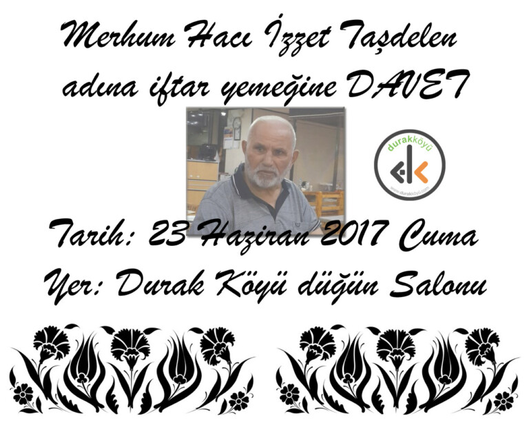 Merhum Hacı İzzet Taşdelen adına iftar yemeği