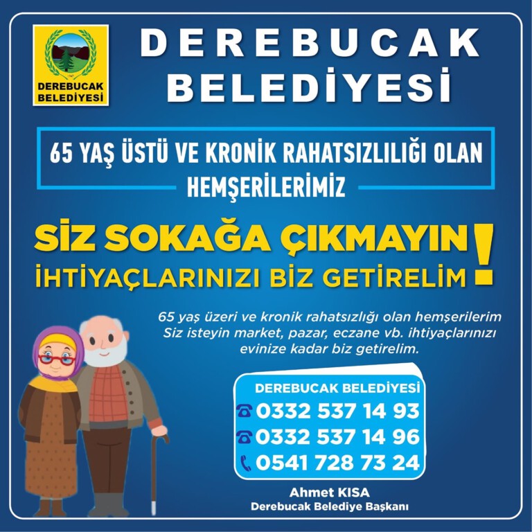 Derebucak belediyesinden yaşlılarımıza yeni bir hizmet