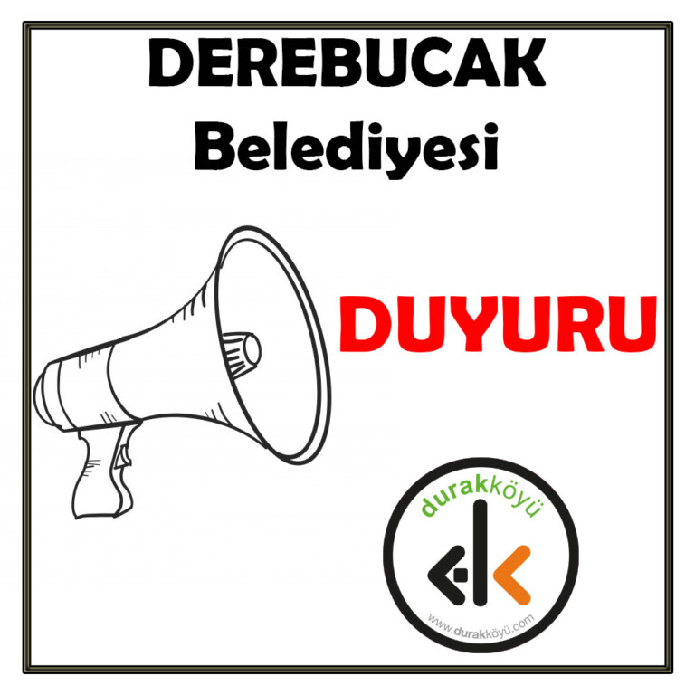 Derebucak Belediyesinden Duyuru
