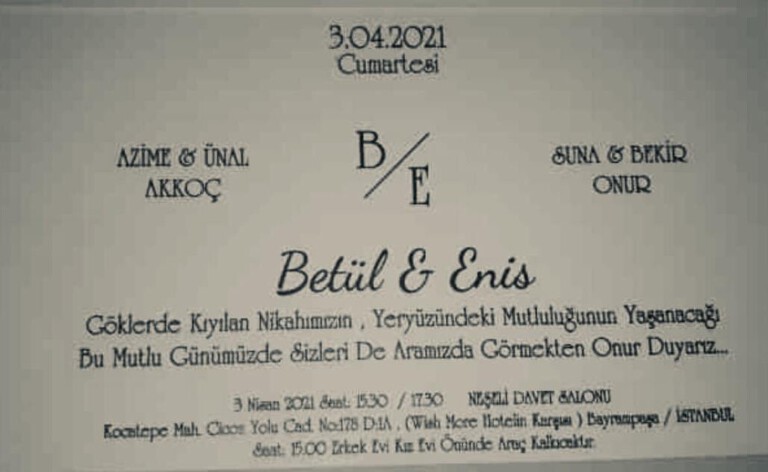 Betül Akkoç ile Enis Onur evlendiler